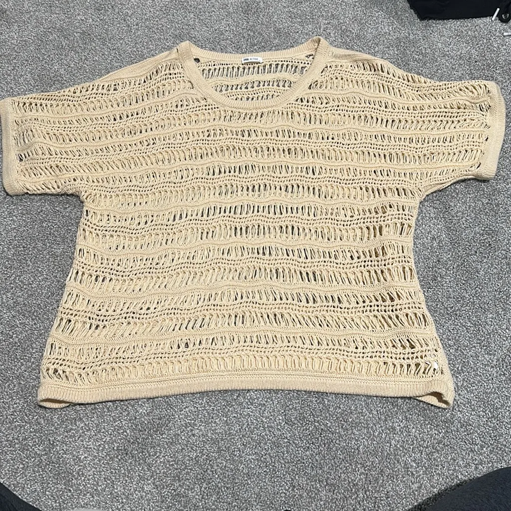 Zyia Active Ecru Ivory Hilton Head‎ Sweater Pullover size L - Image 2