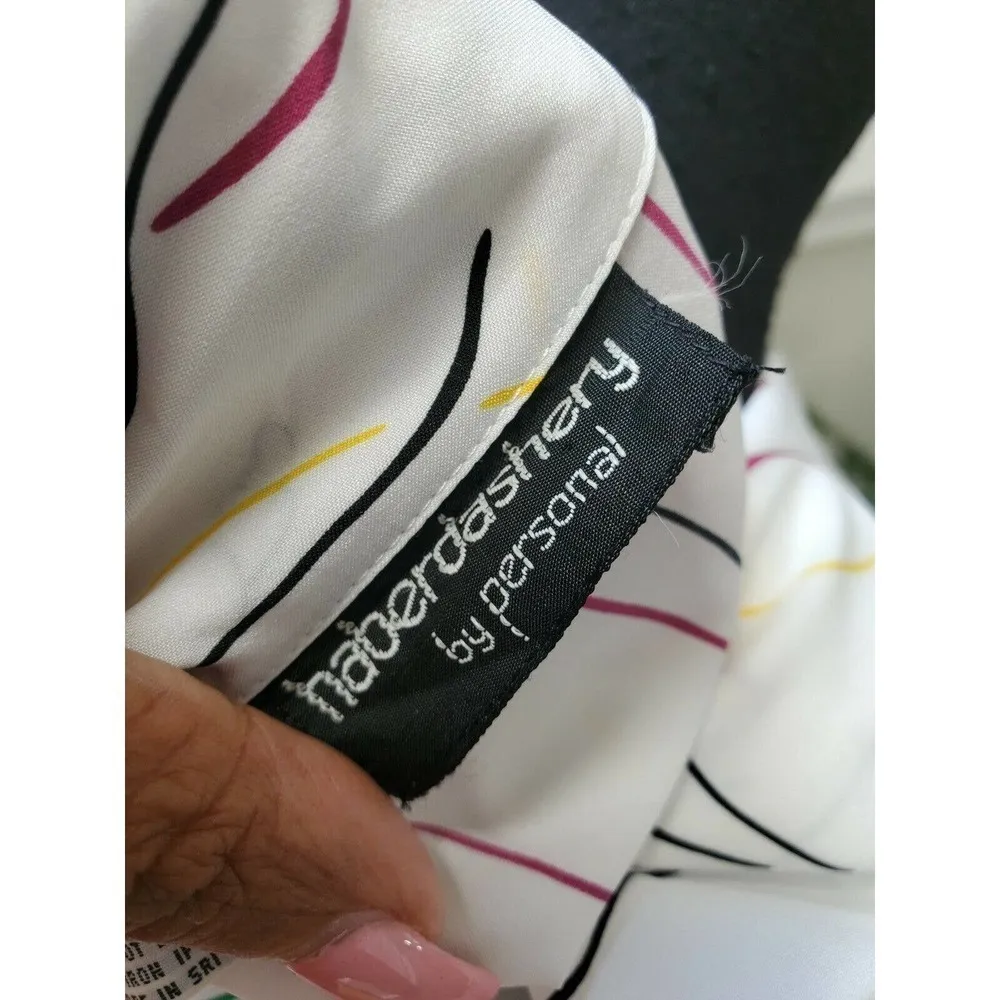 Haberdashery 100% Polyester Collared Top Dress White Size M - Image 8