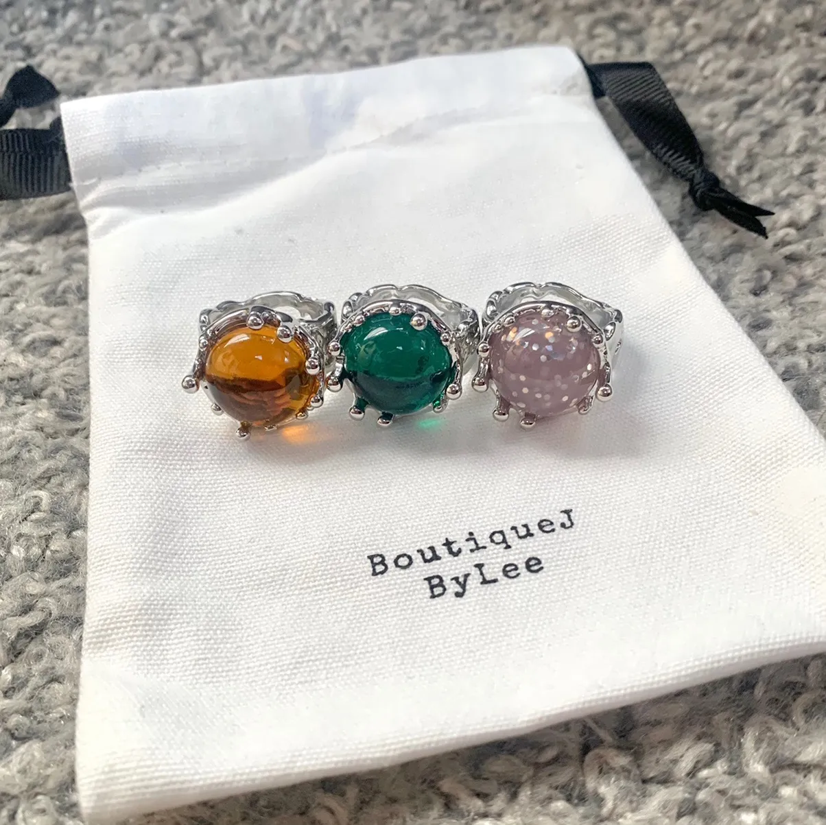 Silver ring Gem ring high end noble ring light pink color ring pink gem ring lava ring - Image 4