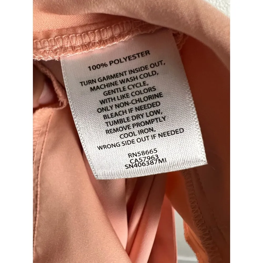 Something Navy Peach Pink Pleated High Waist Wide Leg Pants Size 2 - Image 12