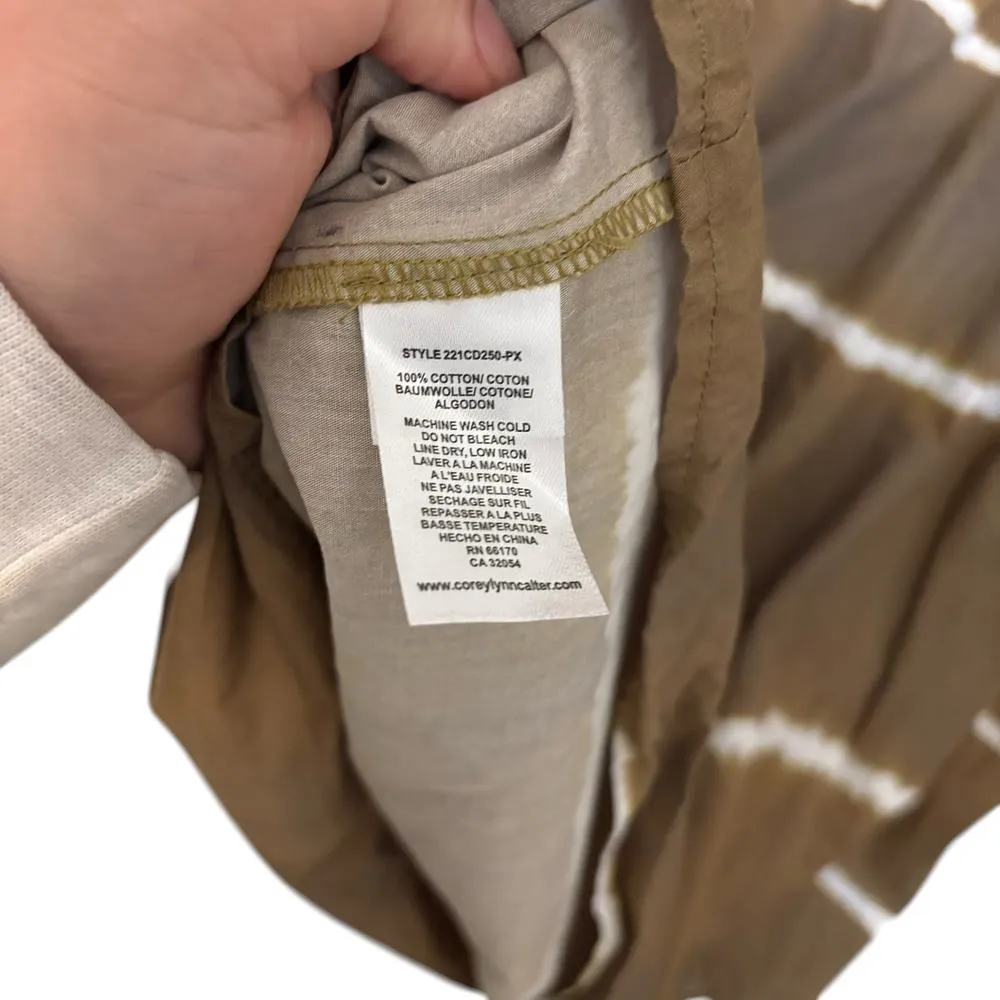 Anthropologie Corey Lynn Calter Green Brown White Tie Dye Tunic Dress Size XS - Image 5