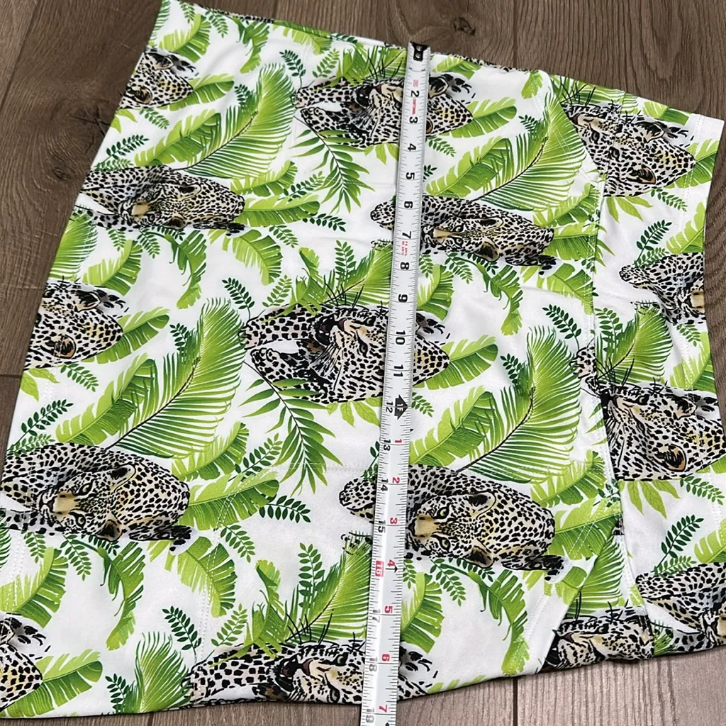 B Skinz 17” High Rise Jungle Tiger Print Golf Skirt Skort Green White Medium‎ - Image 8