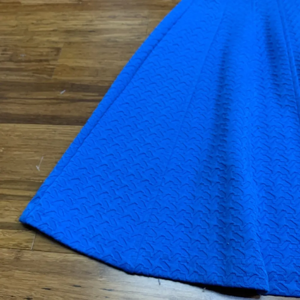 The Limited Fit & Flare Dress Women XS Blue Texture Sleeveless Workwear Cocktail - Image 3