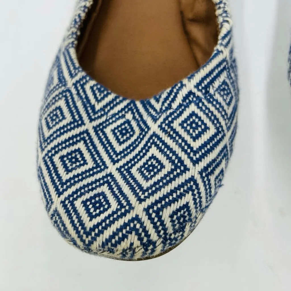 Lucky Brand Erin Women's Size 7.5B Flats Shoes Slip On Ballet Blue Aztec Print - Image 2
