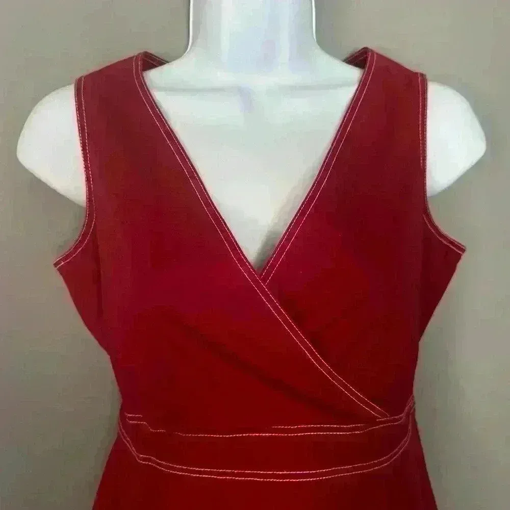 Motherhood Maternity Sleeveless Red Dress (386) - Image 5