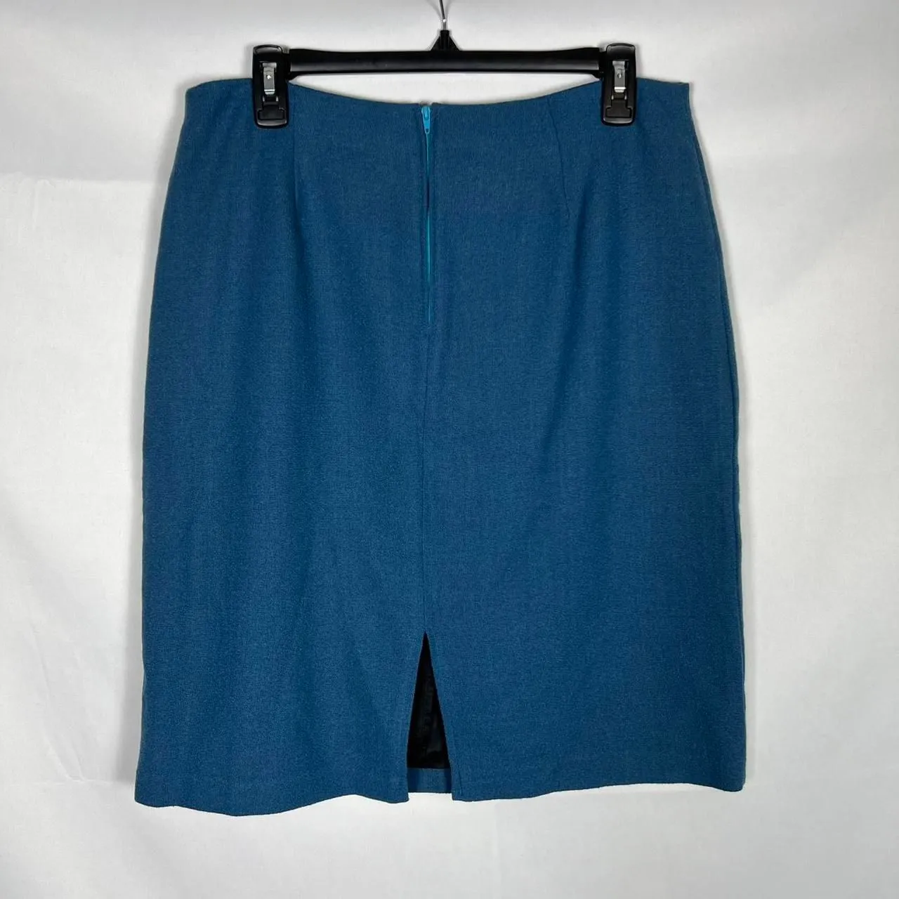 Vintage Alanni by Donny Brook 100% Wool Pencil Skirt Blue Size 12 - Image 3