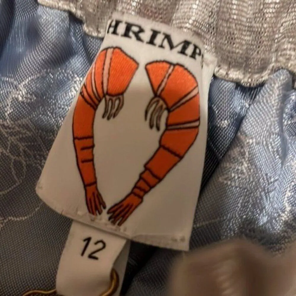 Shrimps Pearl bow embellished metallic jacquard skirt silver size 8 - Image 6