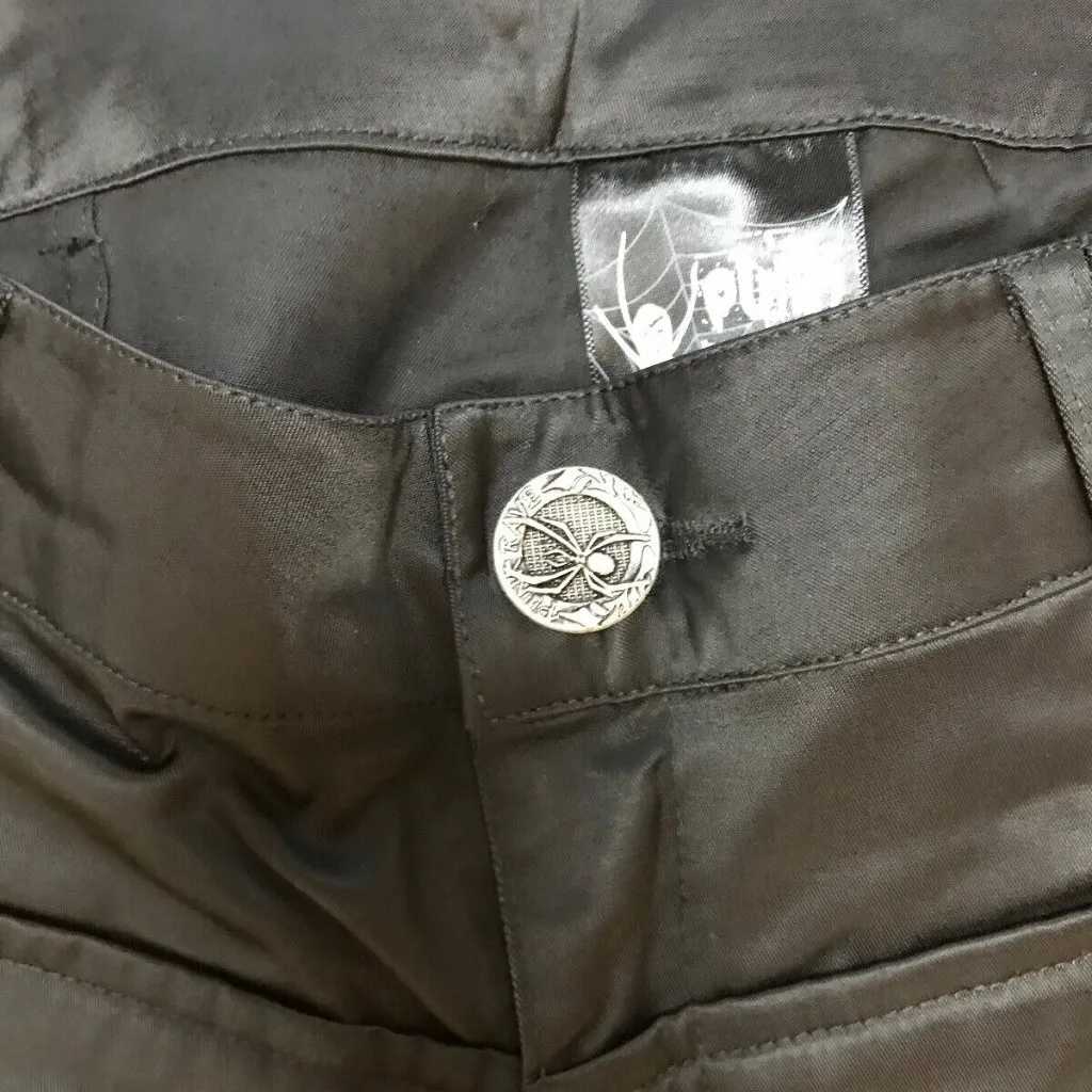 Punk Rave Black Studded Gothic Steampunk Metal Cosplay Visual Kei Pants Size XL - Image 3