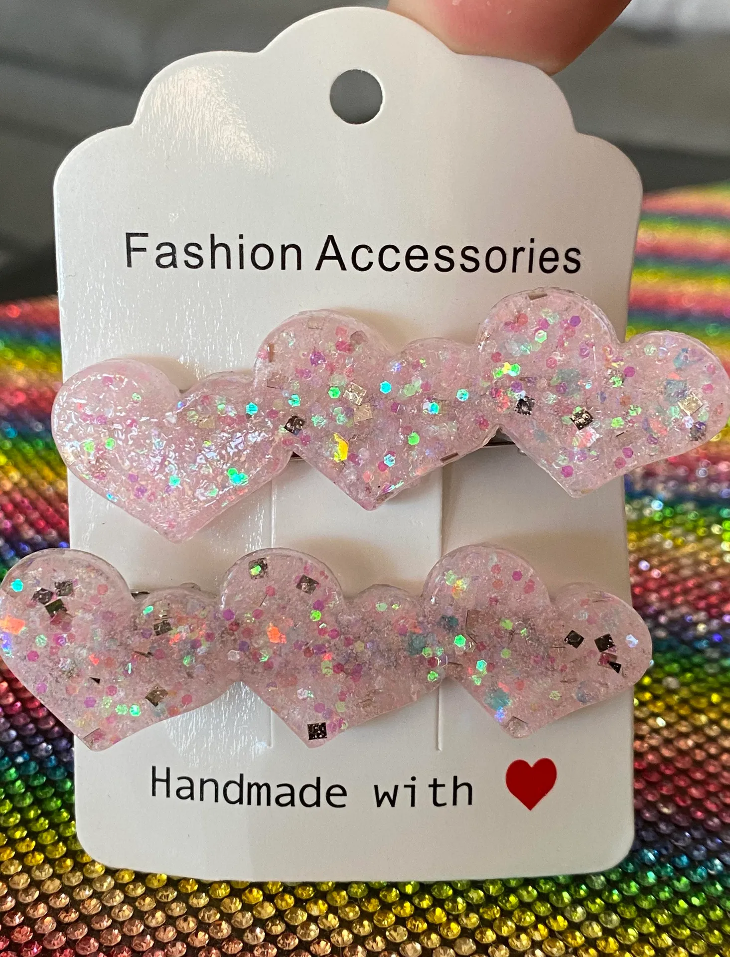 New Heart Hair Clip Set Pink - Image 4