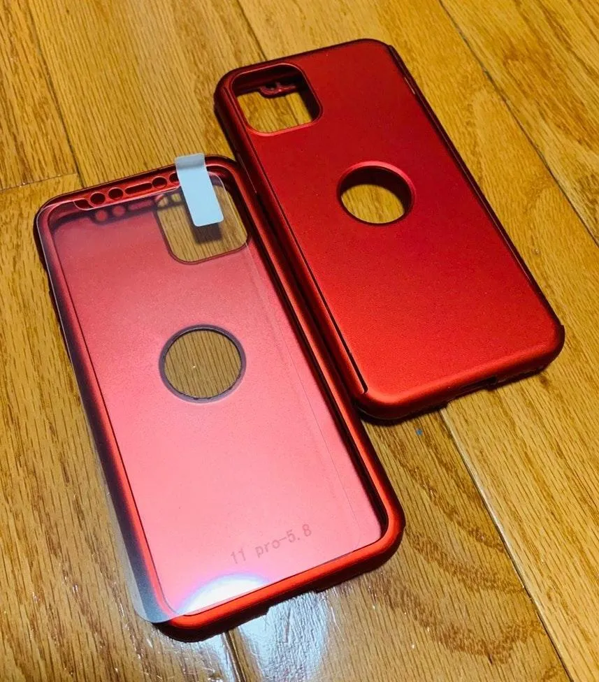 iPhone 11 Pro Max Fashion 360 Shockproof Case Red - Image 5
