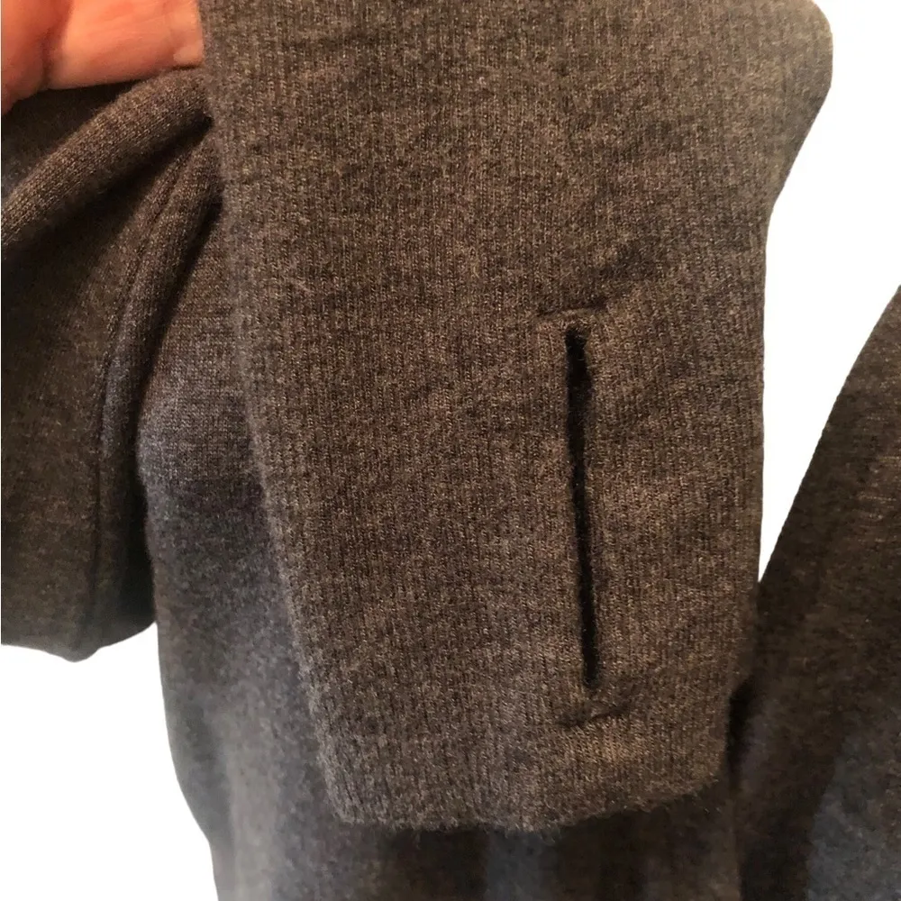 Athleta Studio Hoodie Charcoal Gray M Thumbholes Running Wrap Sporty Athletic - Image 6