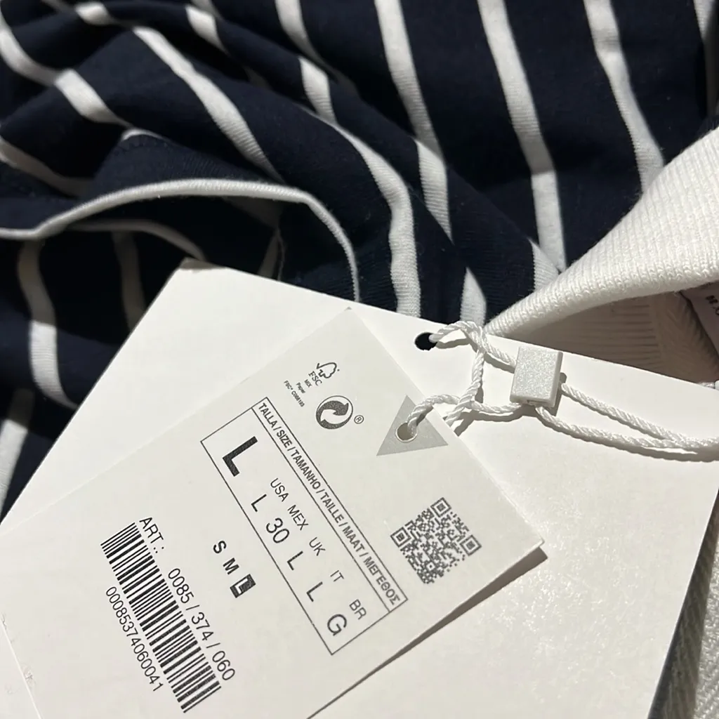 NWT ZARA NATACHA PASCHAL STRIPED DRESS POLO BLOGGERS FAV STRIPED LARGE Rugby - Image 13