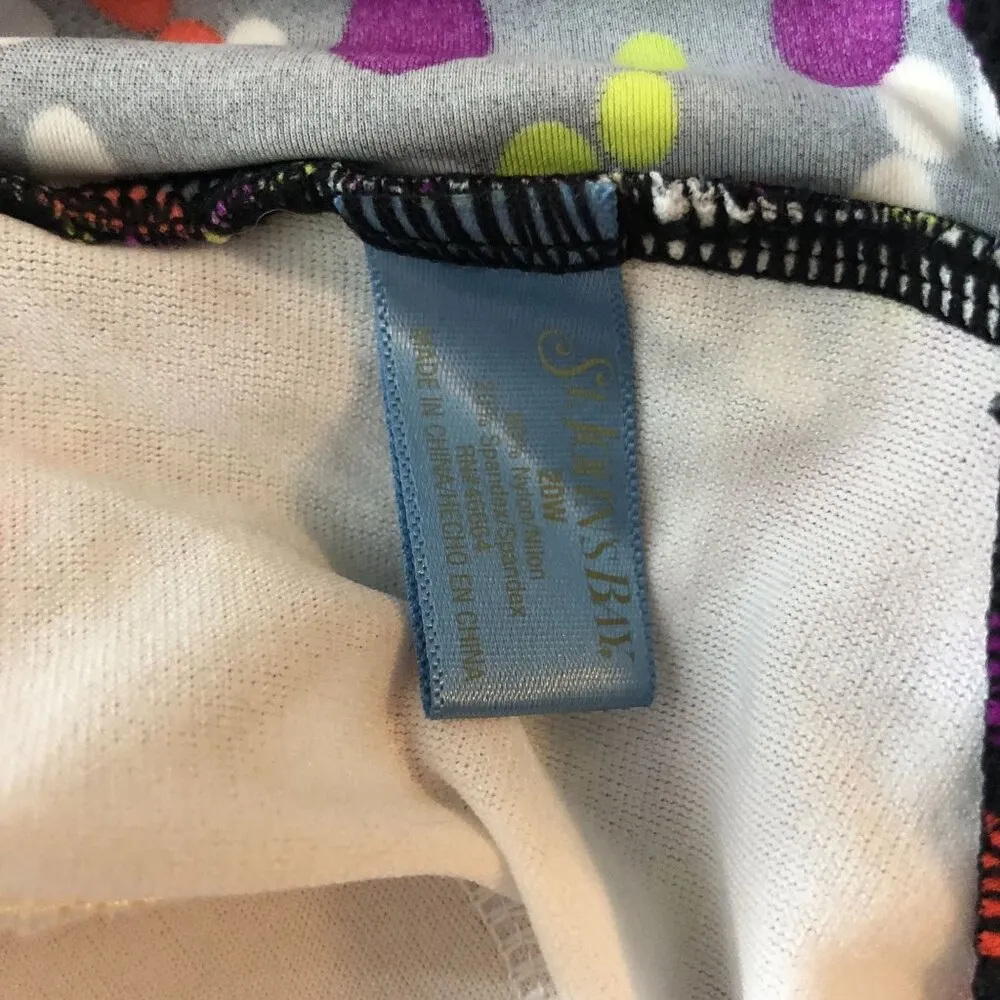 St John's Bay Tankini Top Halter Molded Cups Polka Dot Purple Black 20W - Image 4