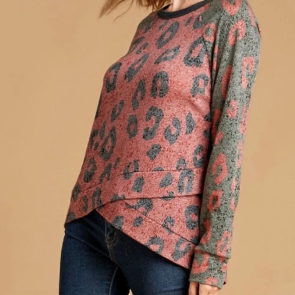 ‎Cheetah Print Raglan Top Pink Size L - Image 9