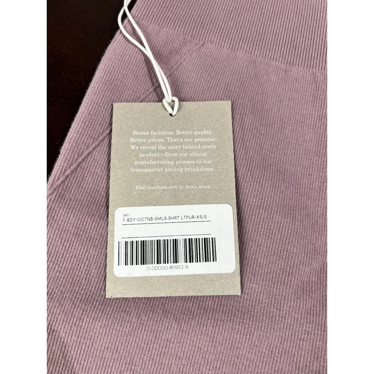 Everlane Ribbed Knit Seamless Bike Shorts Light Purple Lavender XS / S Ethical - Image 3