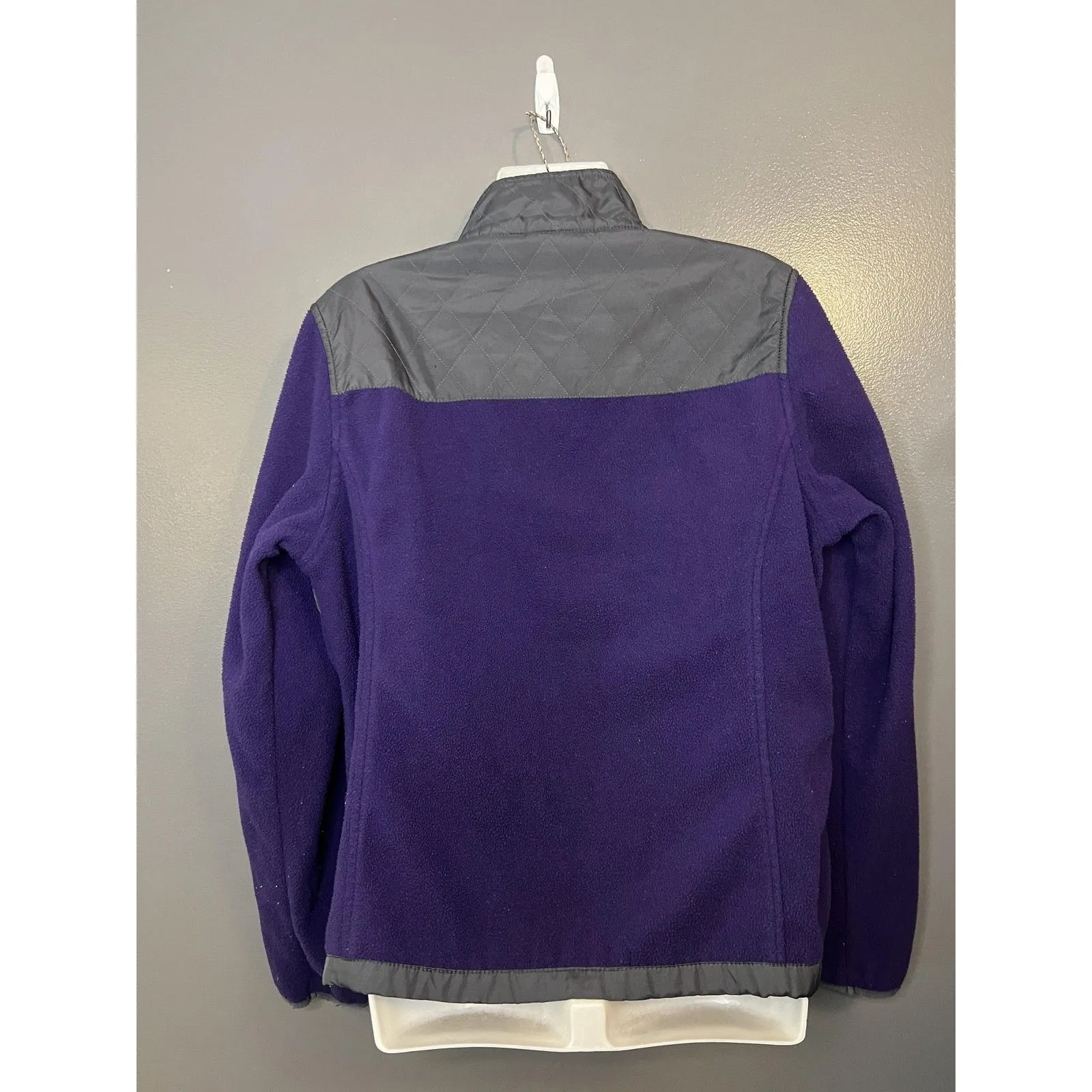 CB Sports Jacket Womens Large Purple Gray Fleece Quilted Full Zip Outdoor - Image 7