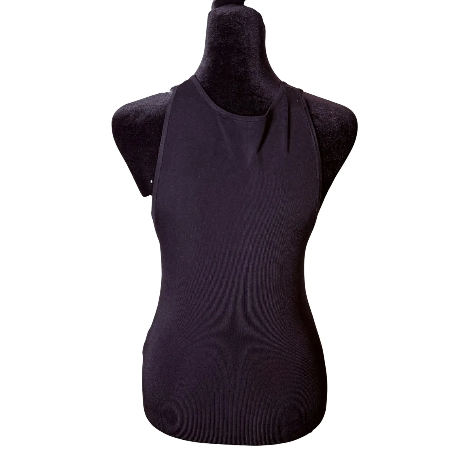 Maje Black Ribbed Knit Tank Top Women Size 3 US L Layering Minimalist Stretch - Image 4