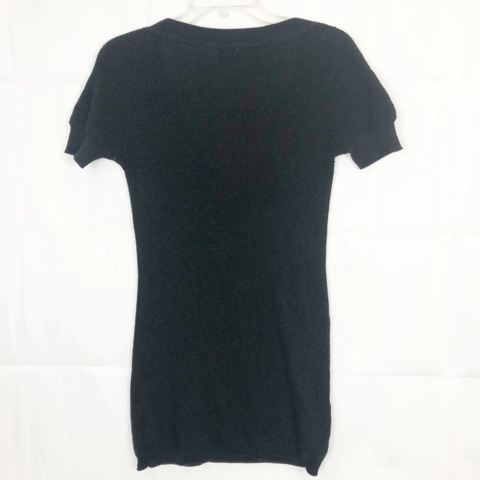 Mossimo Waffle Knit Rockabilly Pinup Emo Edgy Gothcore Tunic Sweater Juniors M Black Size undefined - Image 6