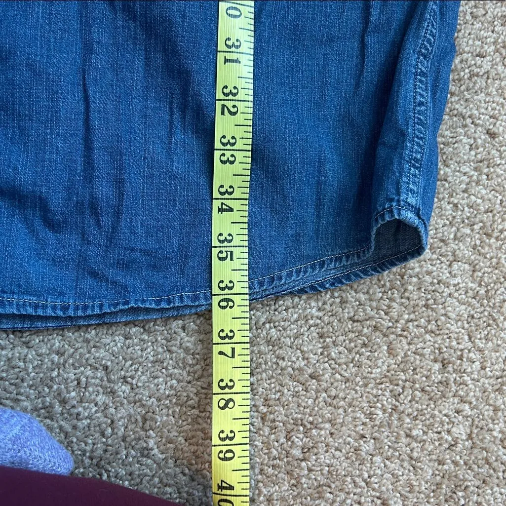 Levi’s iconic western blue chambray denim long tunic dress size XL - Image 5