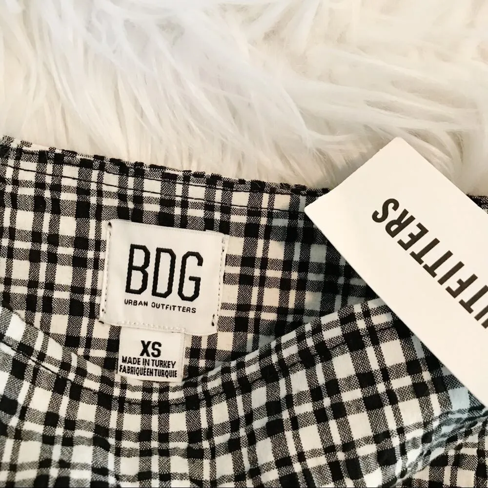 Urban Outfitters  Darren Seersucker Black White Plaid Mini Skirt XS new nwt - Image 10