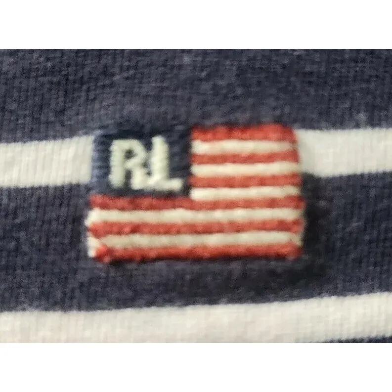 Polo‎ Ralph Lauren Striped Top Nautical 3/4 Sleeve Button Detail XL - Image 3