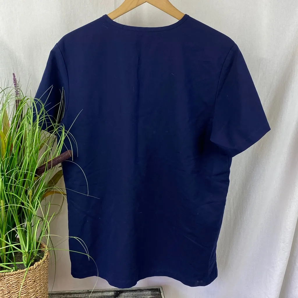 Figs Dark Blue Short Sleeve Chest Pocket Scrub Medical Tee Shirt Top M - Image 3