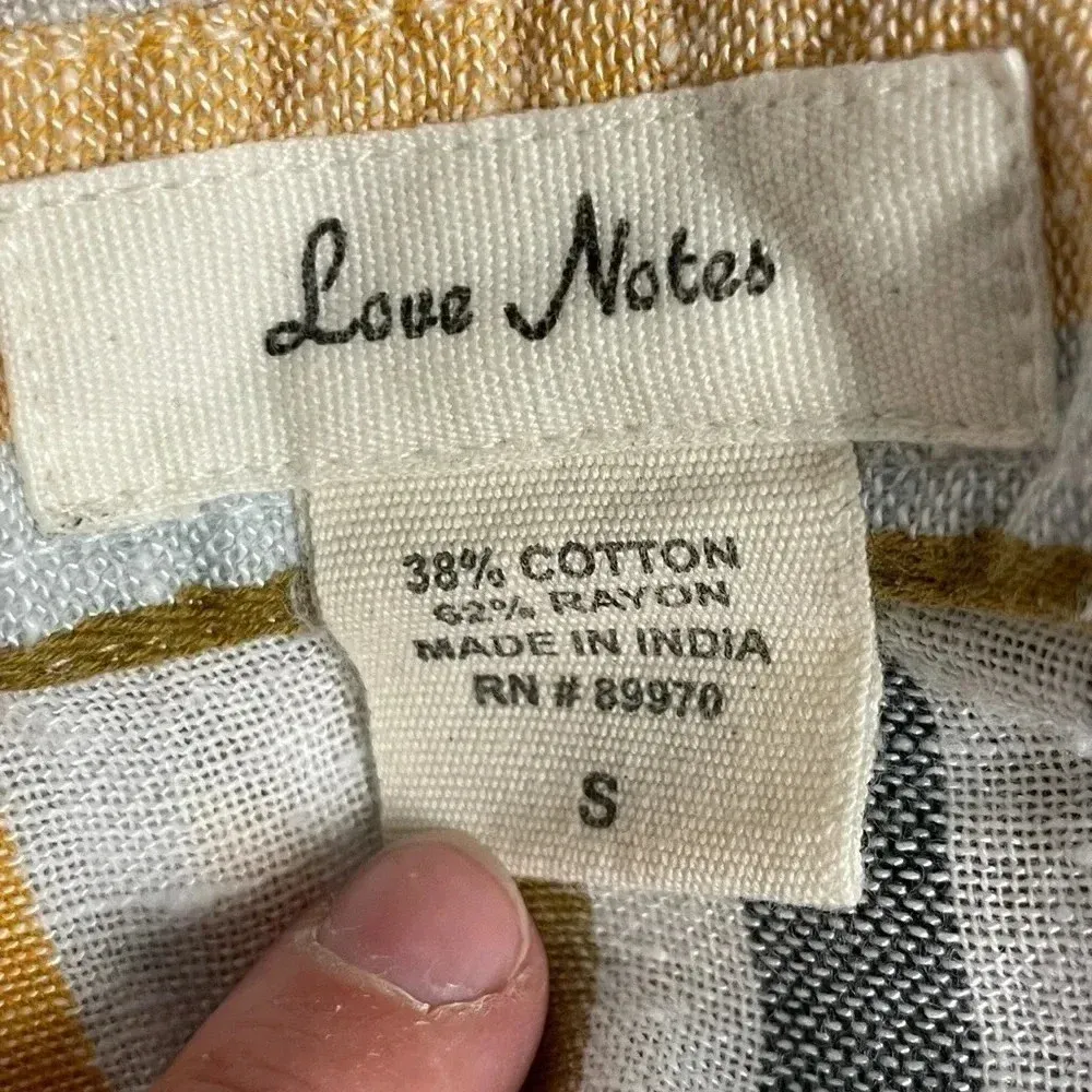 Love Notes Cropped Tie Front Button Down Shirt Size Small - Image 4