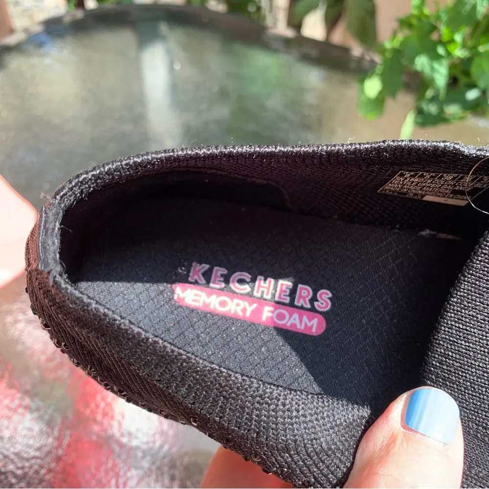 Skechers Street LA Poppy - Studded Affair Womens Knit Sneaker Black Size 8 Flats - Image 7