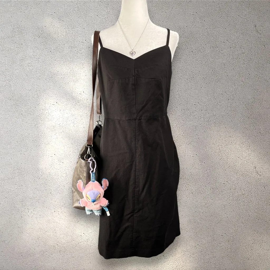 Banana Republic Women’s 8 Black Sheath Dress Strappy Bi-Stretch LBD Cocktail - Image 2