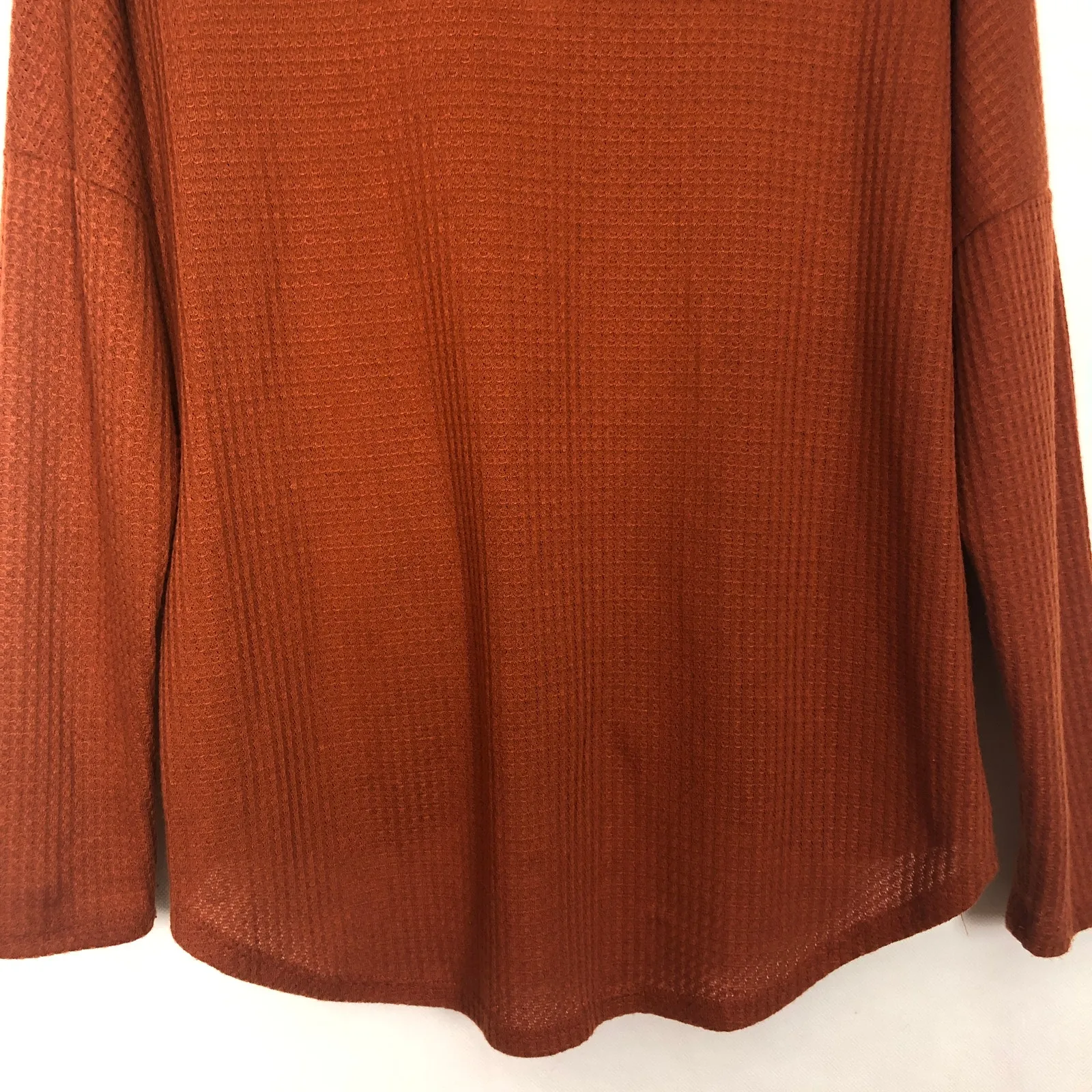 Twenty Ten Waffle Knit Tie Front Top Size Medium Orange - Image 8
