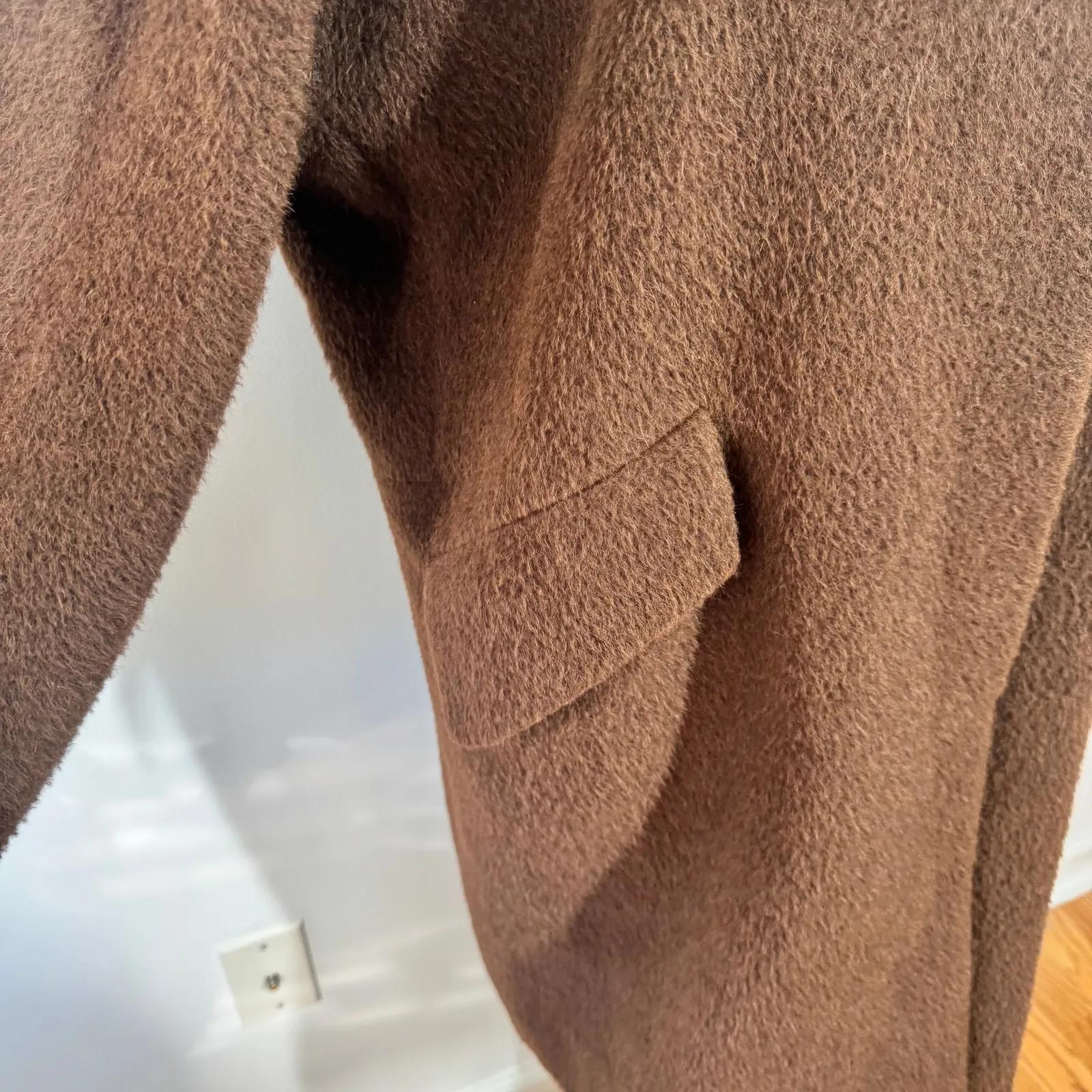 Roberto Verino Peacoat Women 12 Chocolate Brown Alpaca Wool Minimal Quite Luxury - Image 9