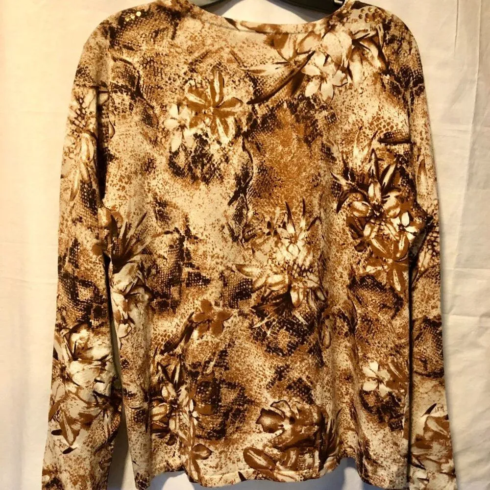 CHICO'S Chicos 1 / 2 Sequin Jacket Top New Stretch Front Button $98 NWT Bronze - Image 7