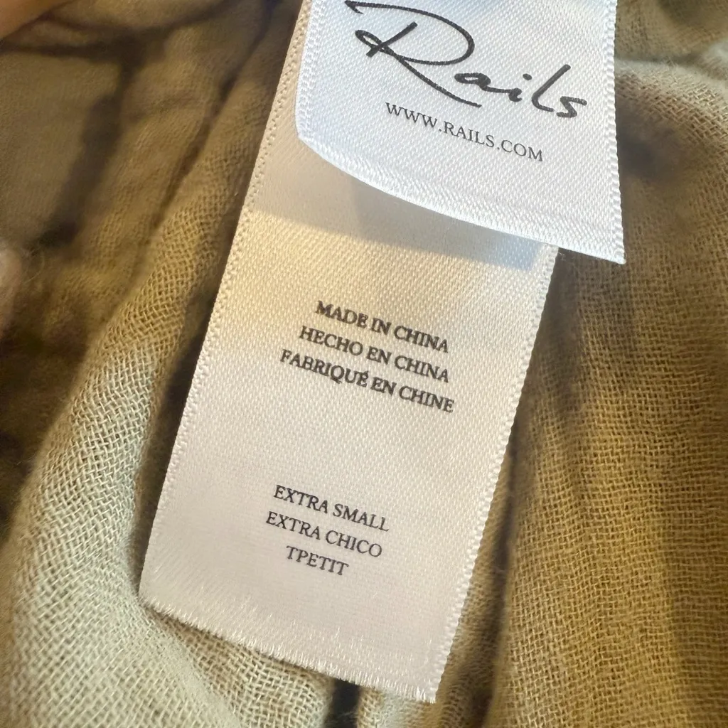 RAILS Collins Gauze Jacket Mermaid size‎ XS Organic Cotton - Image 8