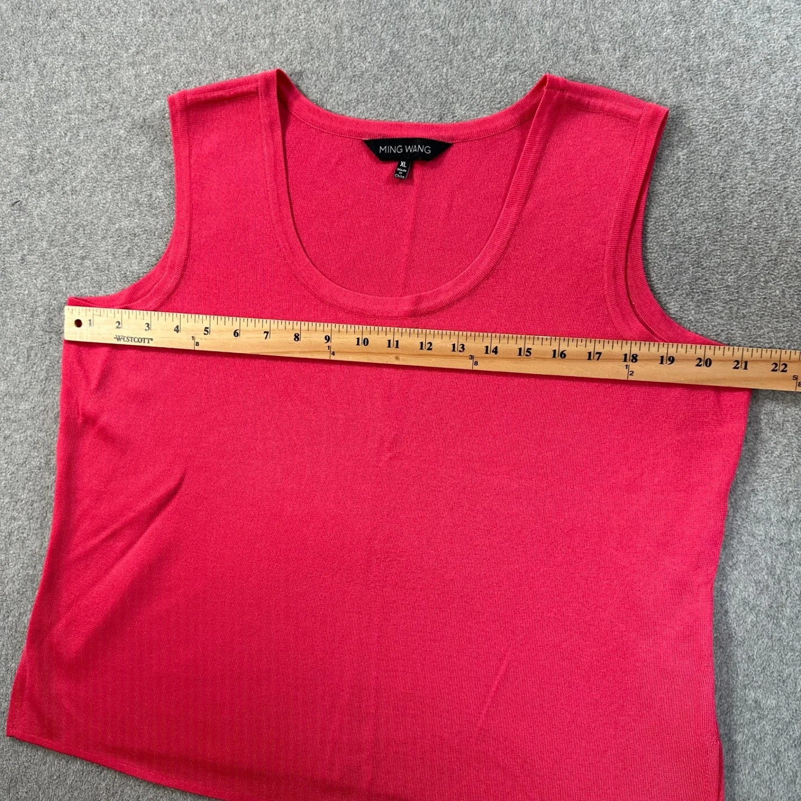 Ming Wang Tank Top Shirt Womens X-Large Pink Knit Scoop Neck Career Sleeveless - Image 5