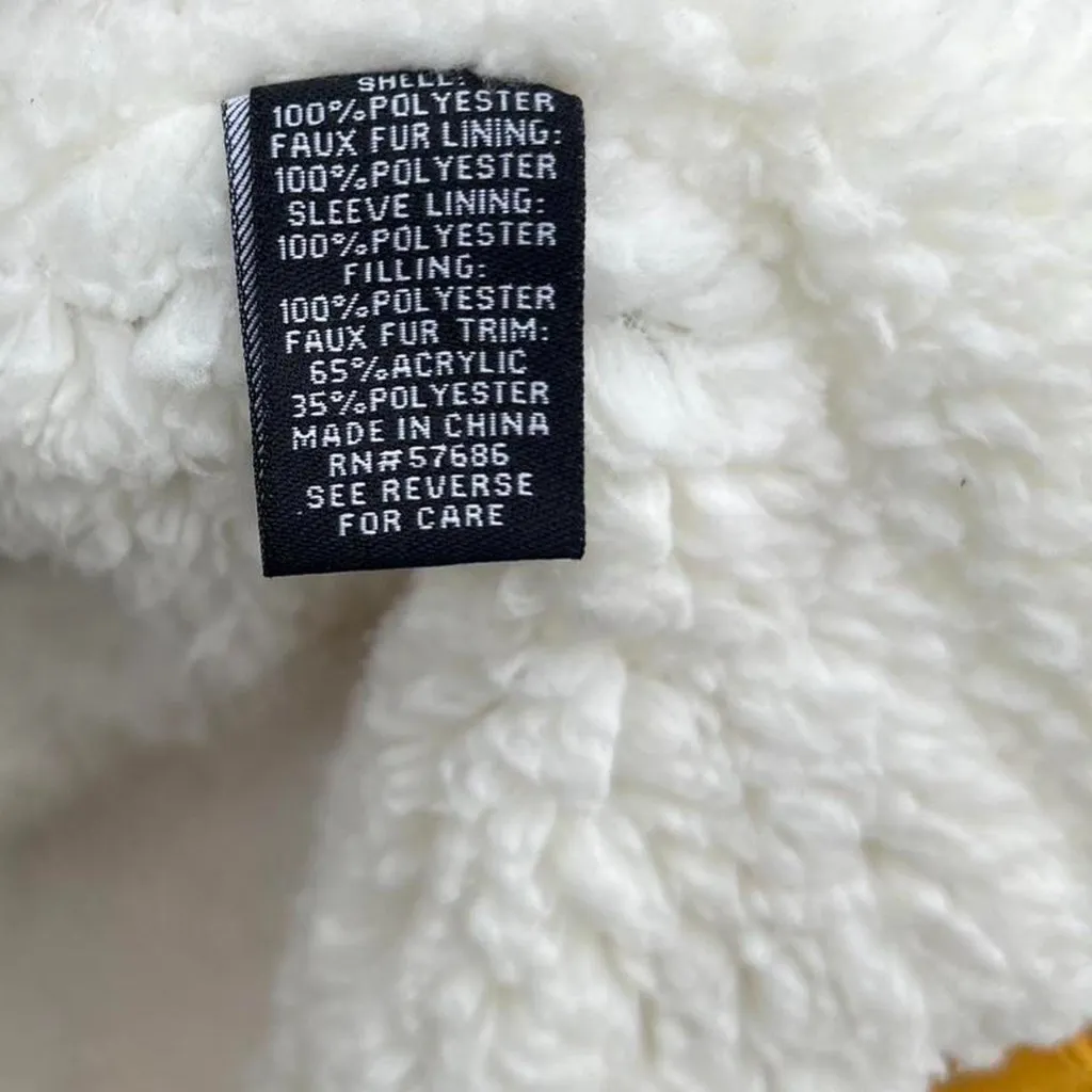 New Look Womens Utility Jacket Size 3XL Mustard Hooded fur lined Zip Pockets - Image 5