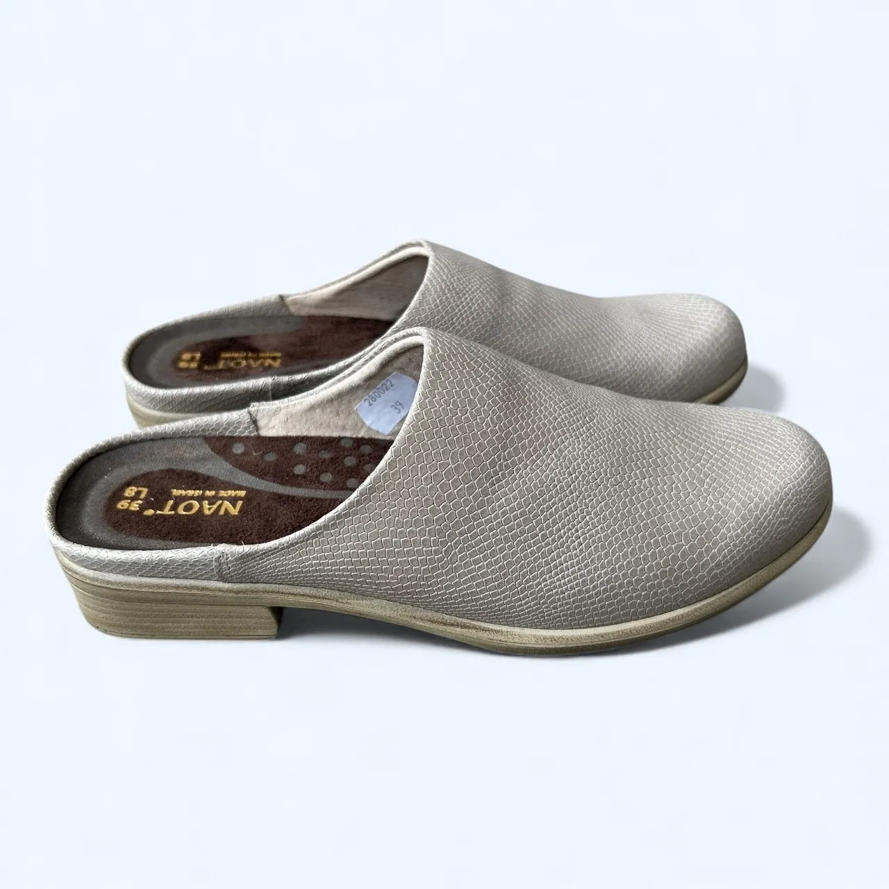 Naot Lodos Beige Lizard Leather Clogs Slip On Mule Women's EU 39 NEW Comfort Size 8.5 - Image 4