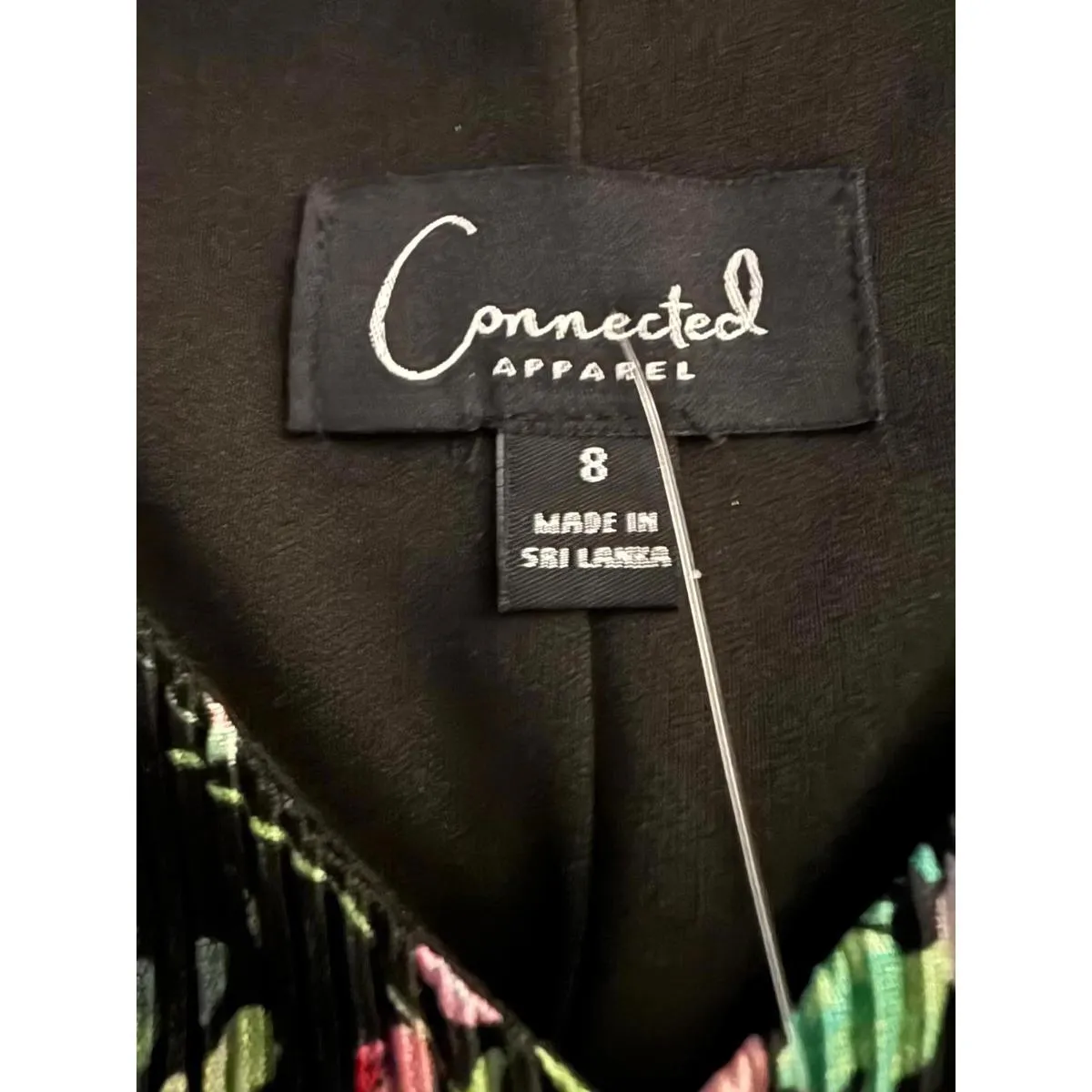 NEW Connected Apparel Dress Size 8 Medium Floral Tiered Layered Pleated Colorful - Image 3