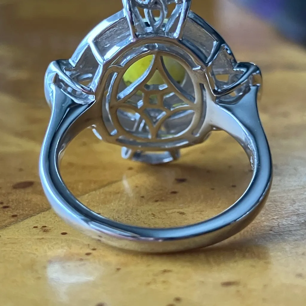 Natural Connemara Marble Sterling Silver Celtic Ring Size 6 - Image 5