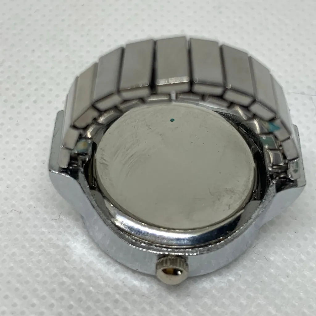 Silver tone Finger Ring Watch Round Quartz watch 22mm quartz adjustable running - Image 5