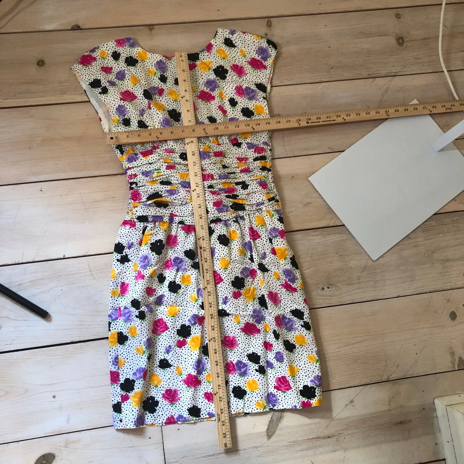 Morton Myles for the Warrens Vintage EUC White Polka Dot Floral Dress 6 - Image 5