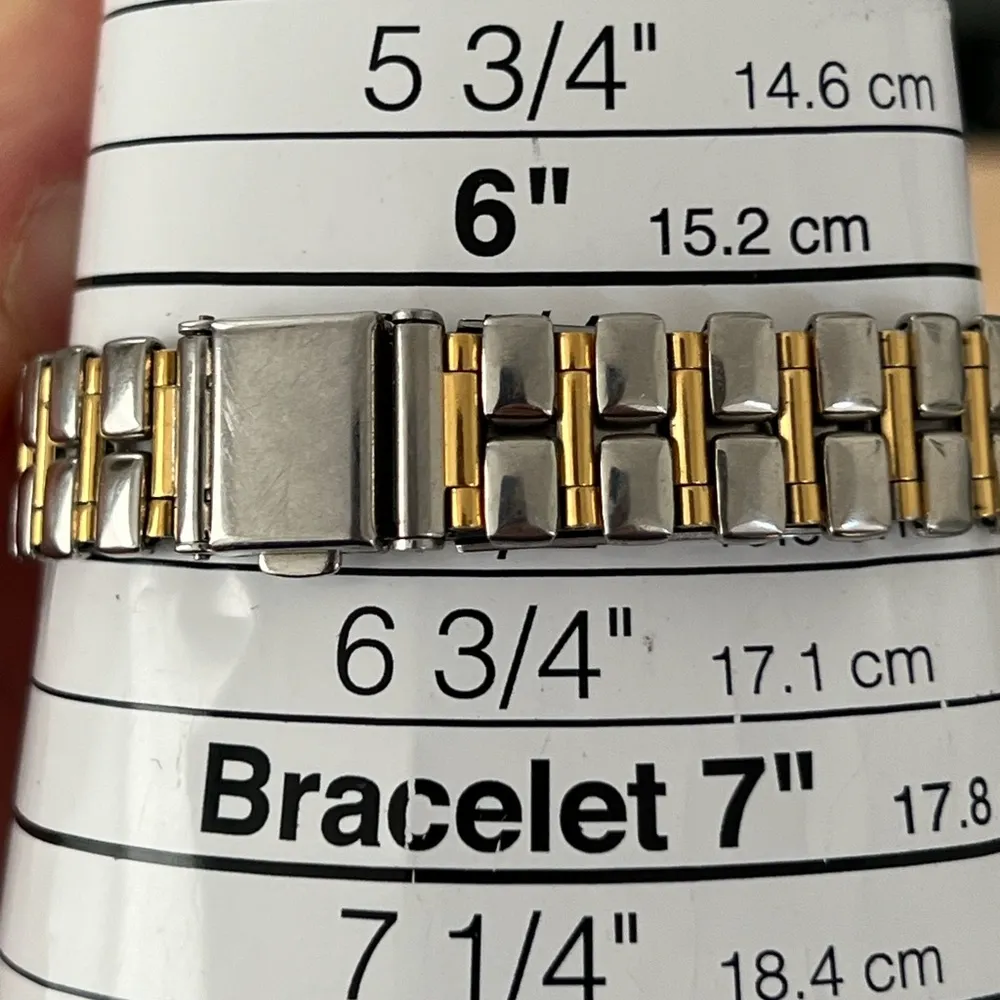 Bulova Ladies Watch Two-Tone Bracelet Case Sparkling Silver Dial Gold-Tone Hands - Image 13