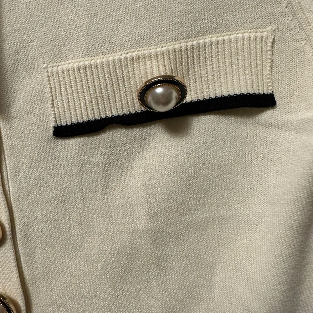 NWT Lovers and Friends Pearl Mini Dress Size Small Ivory and Black - Image 5