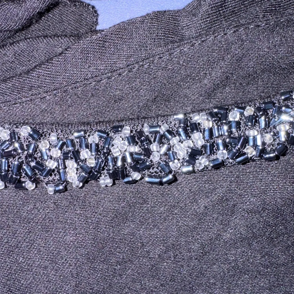 Beaded Ruffle Top Black - Image 7