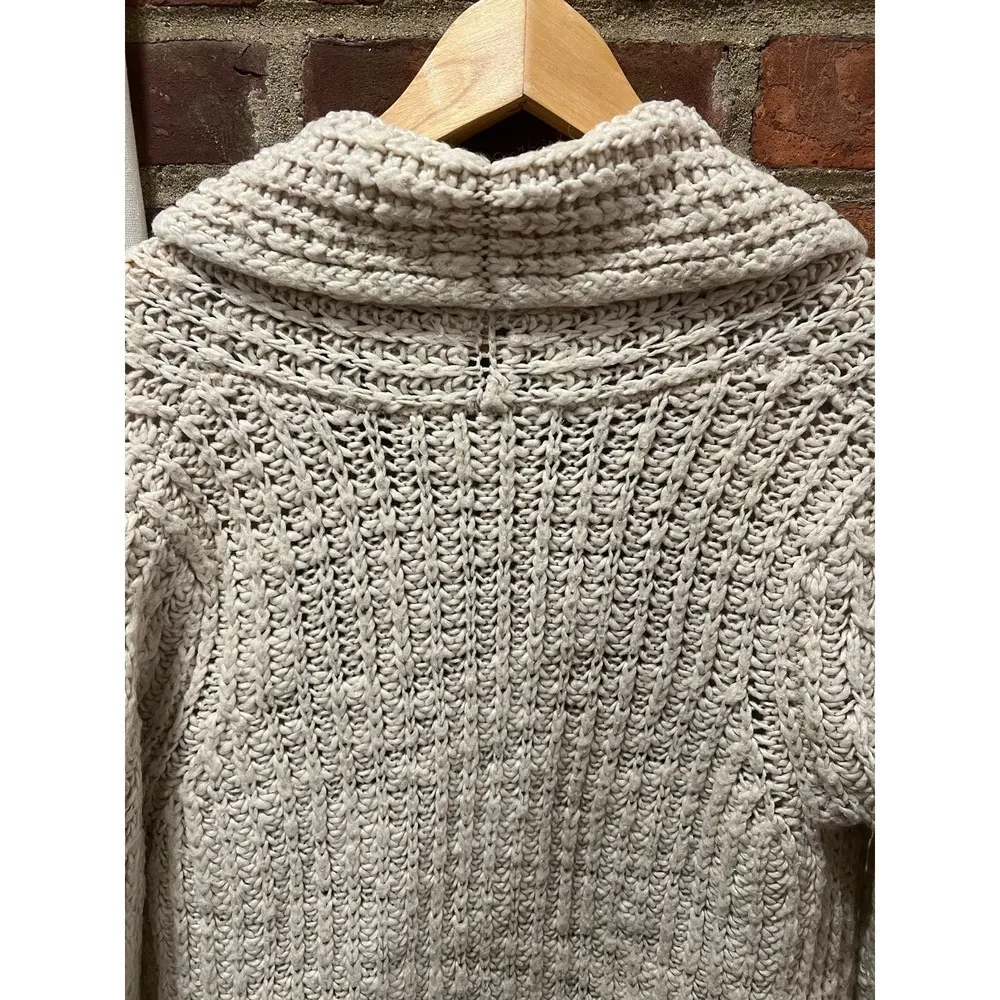 Women’s Zara Knit Open Cardigan Cotton Blend  Cream Small - Image 4