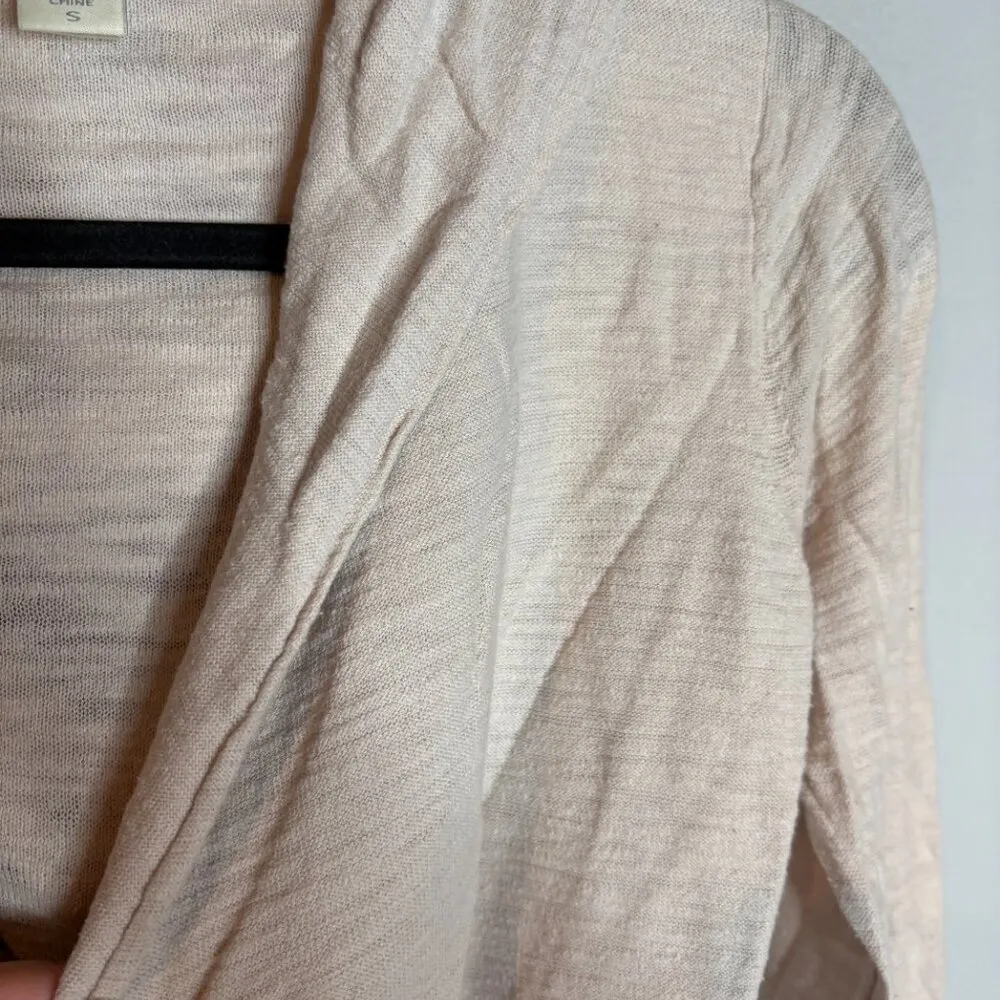 White + Warren cream cotton hooded faux wrap sweater - Image 2