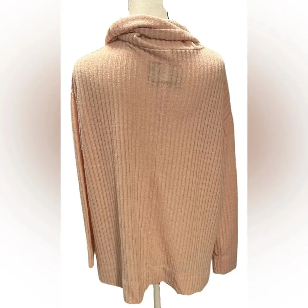 Anthropologie Maeve Light Pink Size XS Waffle Knit Cowl Neck Sweater - Image 2