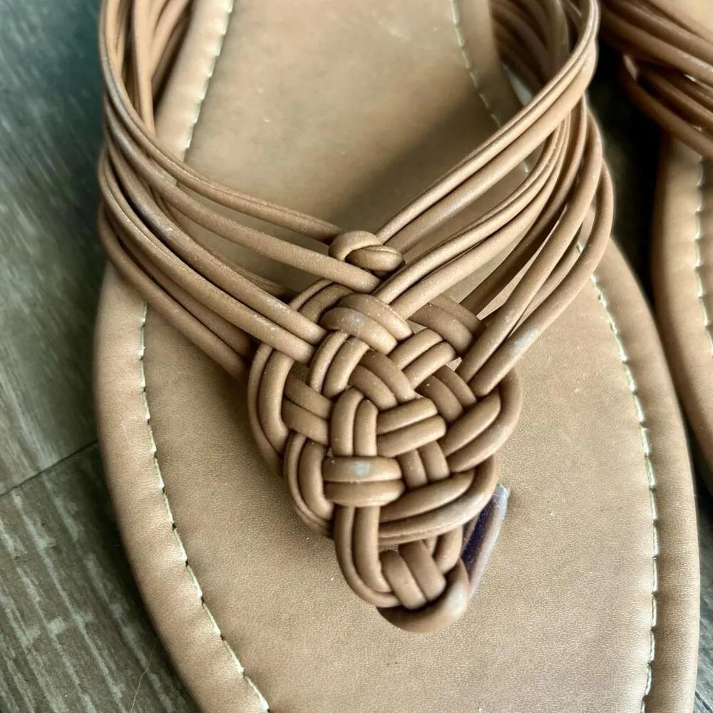 Shein Women’s Size 9 Brown Strappy Knot Sandals - Image 3