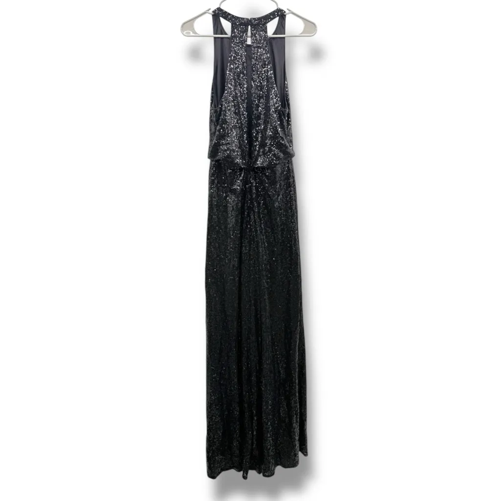 Jenny‎ Yoo Jules Sequin Gown Size 10 Black Blouson Formal Evening Wedding - Image 4