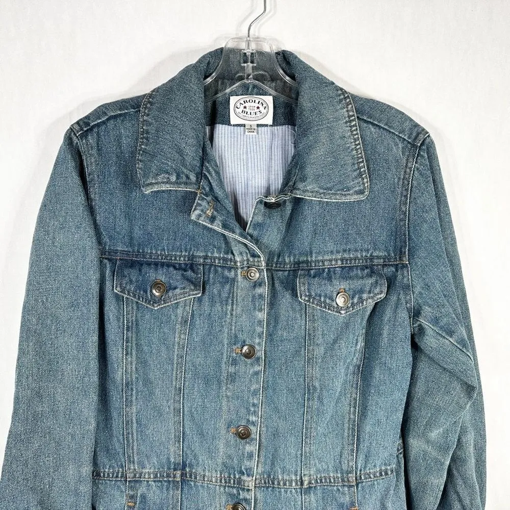 Carolina Blues Sz Small Denim Jacket Blue Jean Lined Pockets Heavy Button Up 247 - Image 3