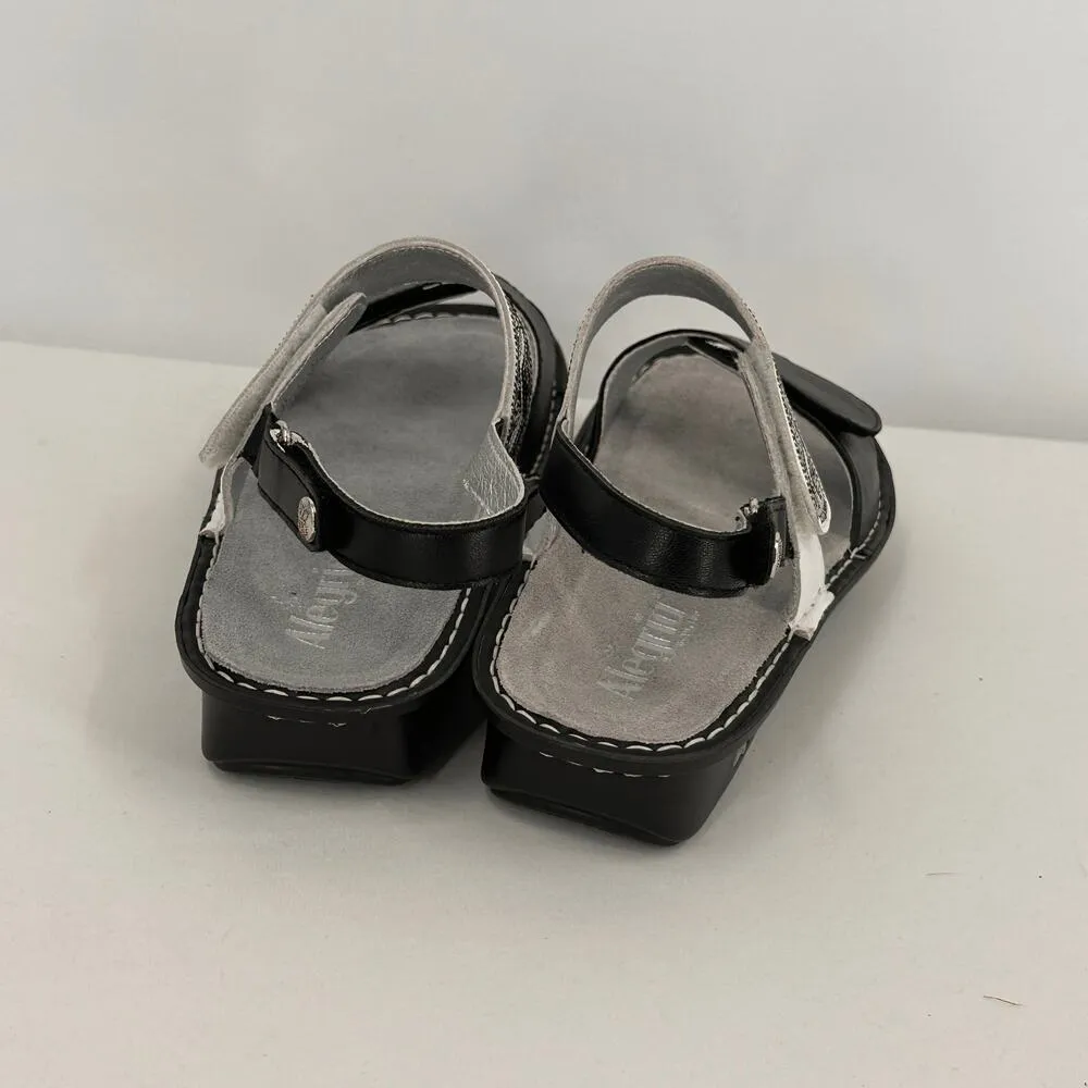 Alegria Verona White & Black Strappy Wedge Sandals Size 41 - Image 5